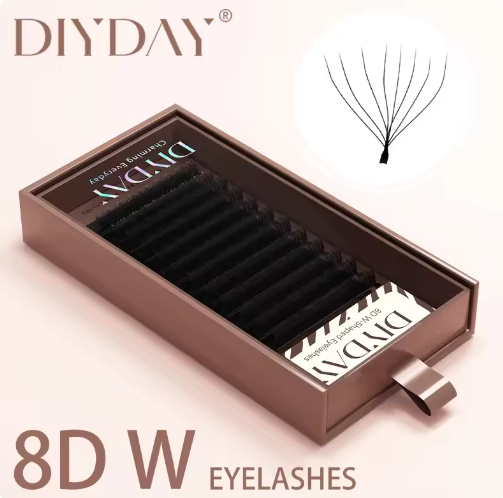 DiyDay fibras tecnológicas 3D/4D/5D/6D/7D Curva D, 0.07mm POR MEDIDA (extensiones)