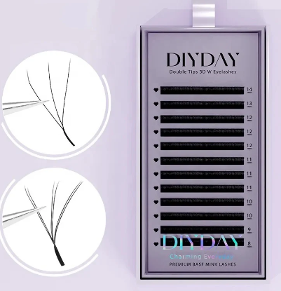 DiyDay fibras tecnológicas 3D/4D/5D/6D/7D Curva D, 0.07mm POR MEDIDA (extensiones)
