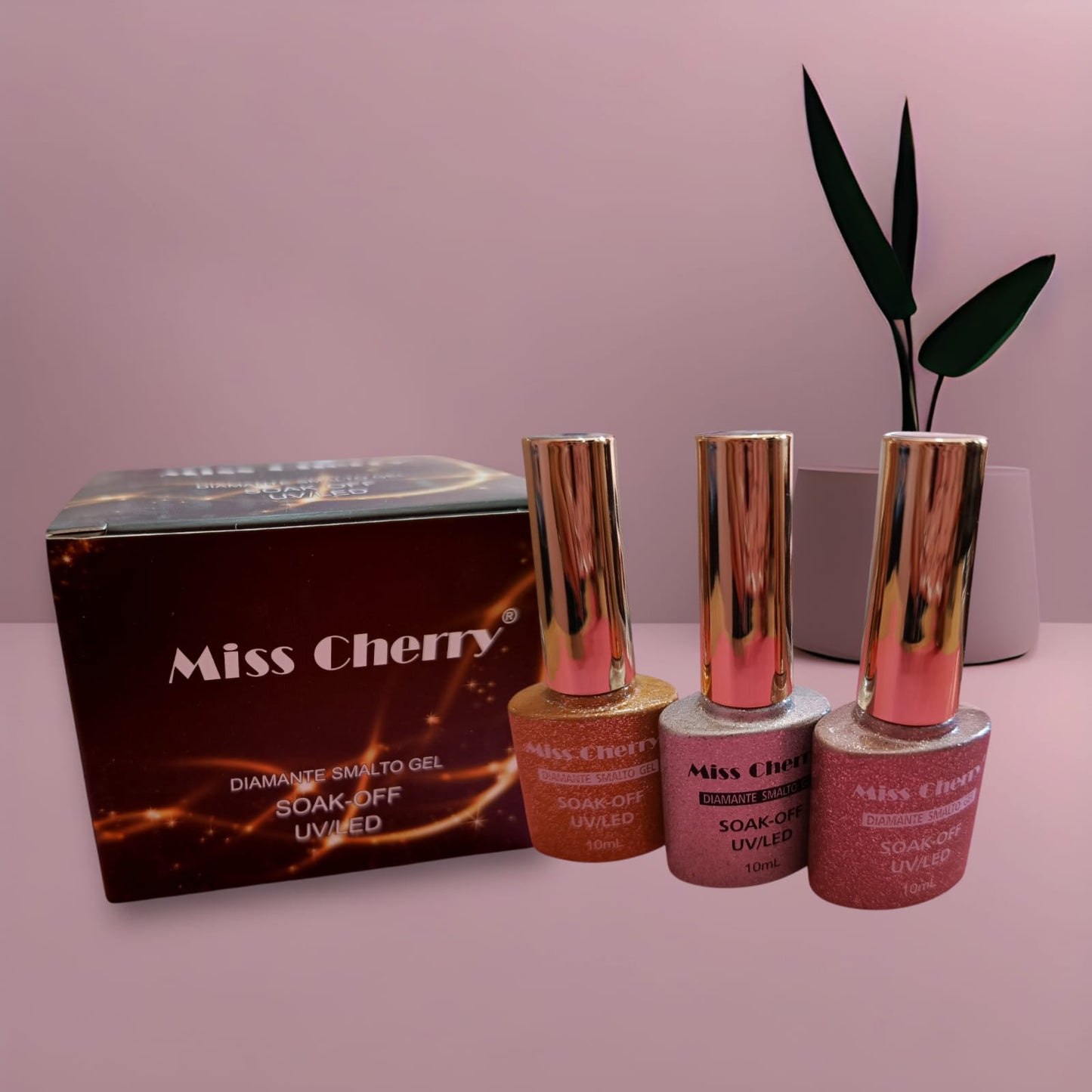 Gamas de Gel de Efectos Diamante Smalto Gel Miss Cherry (12 piezas)