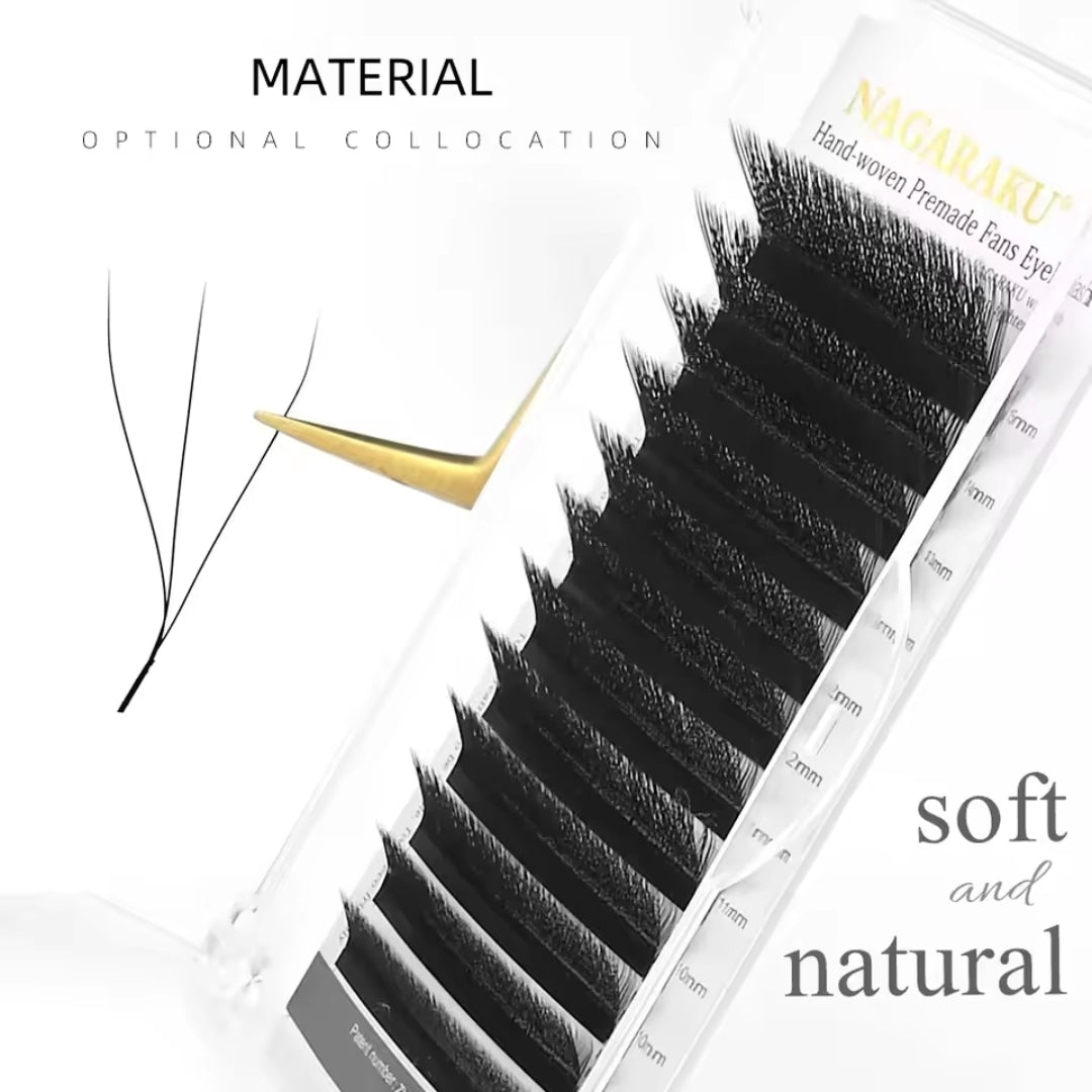 Nagaraku 3D/4D/5D Fibras tecnológicas 0.07mm L o LU 8-15 mix (extensiones)