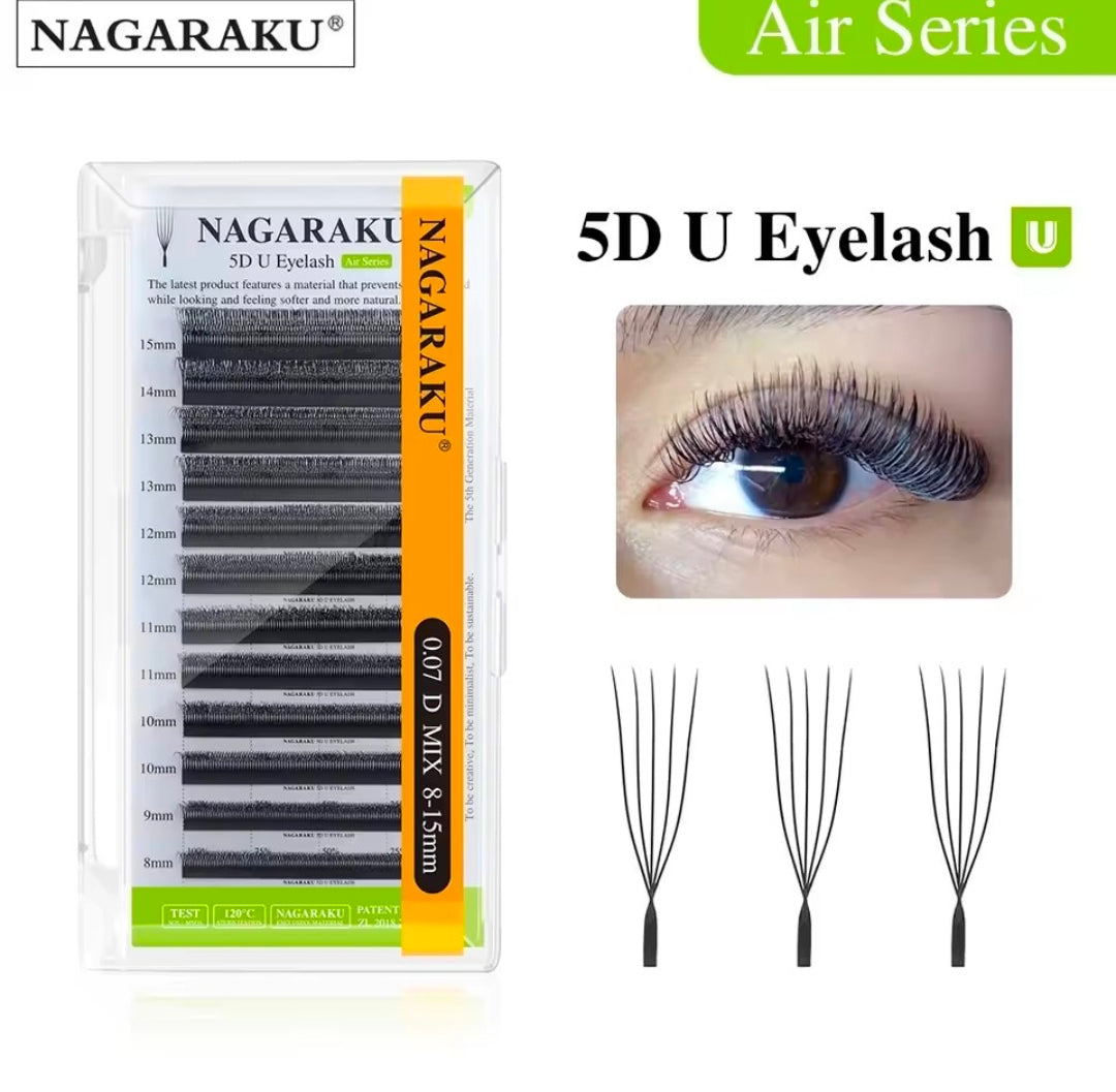 Nagaraku UU 3D/4D/5D Fibras tecnológicas 0.07mm 8-15 mix (extensiones)