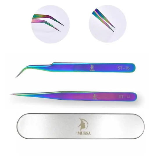 Pinzas Camaleón/Plata Mussa con estuche