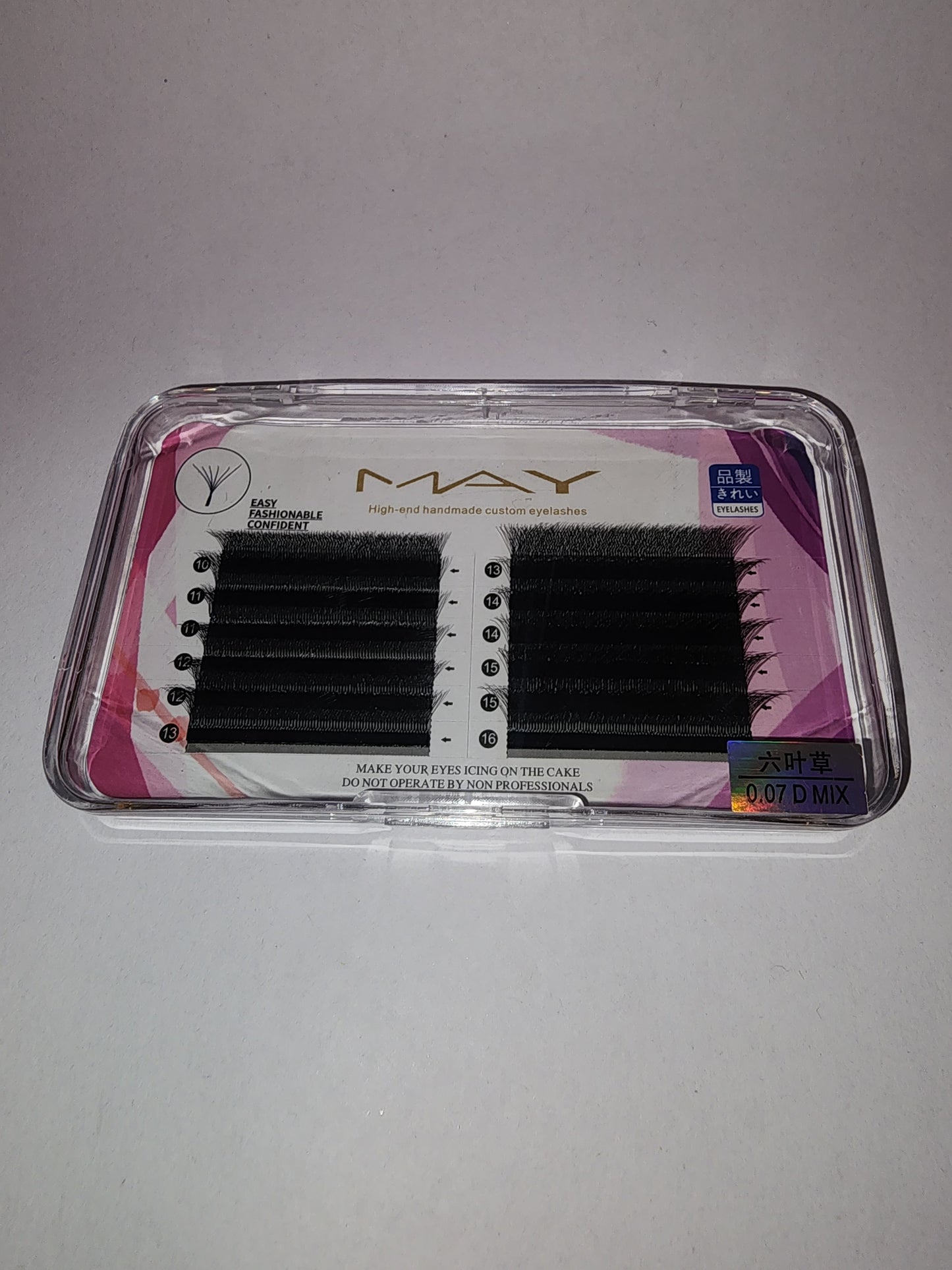 May fibras tecnológicas D- 3D/4D/5D/6D/7D/8D/10D 10-16 mix (extensiones)