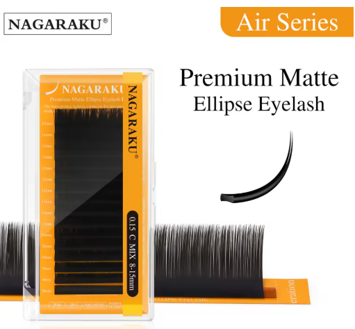Extensiones Nagaraku Mate Premium Elipse Lashes o Flat (cola de sirena)