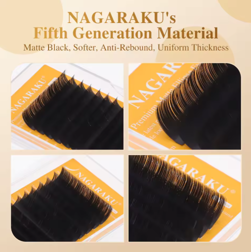 Extensiones Nagaraku Mate Premium Elipse Lashes o Flat (cola de sirena)