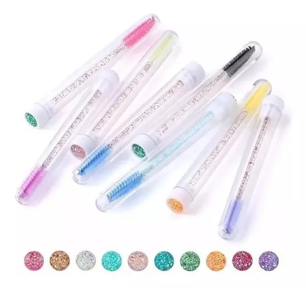 Cepillo para pestañas con tubo surtido varios colores (insumos)