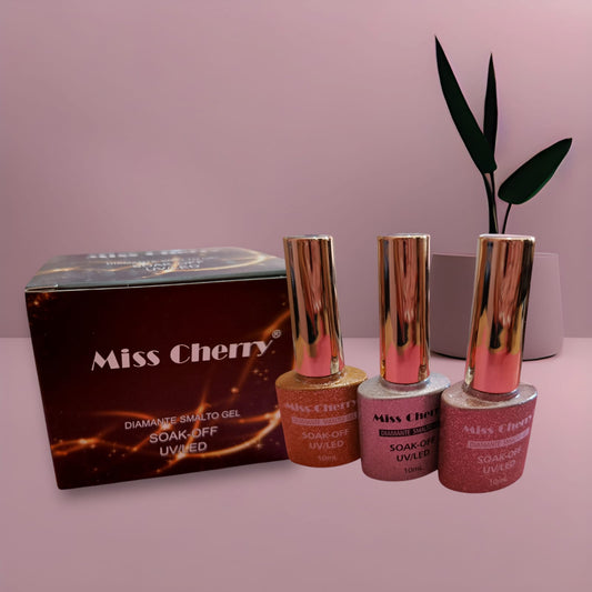 Gamas de Gel de Efectos Diamante Smalto Gel Miss Cherry (12 piezas)