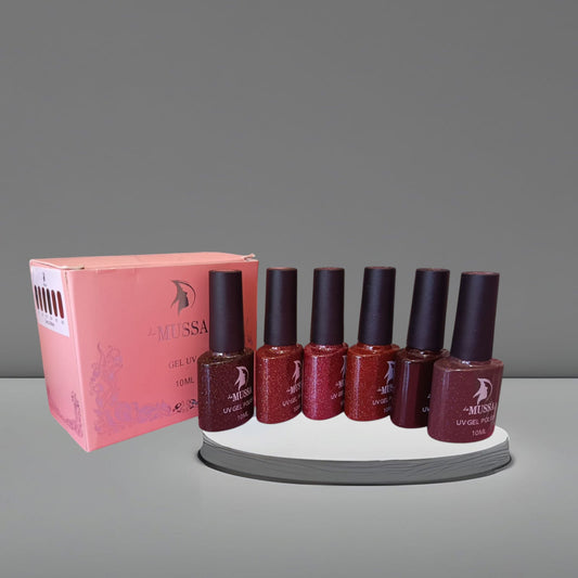 Gamas de Gel Glitter Mussa (6 piezas)