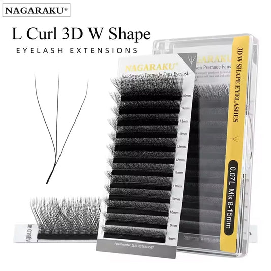 Nagaraku 3D/4D/5D Fibras tecnológicas 0.07mm L o LU 8-15 mix (extensiones)