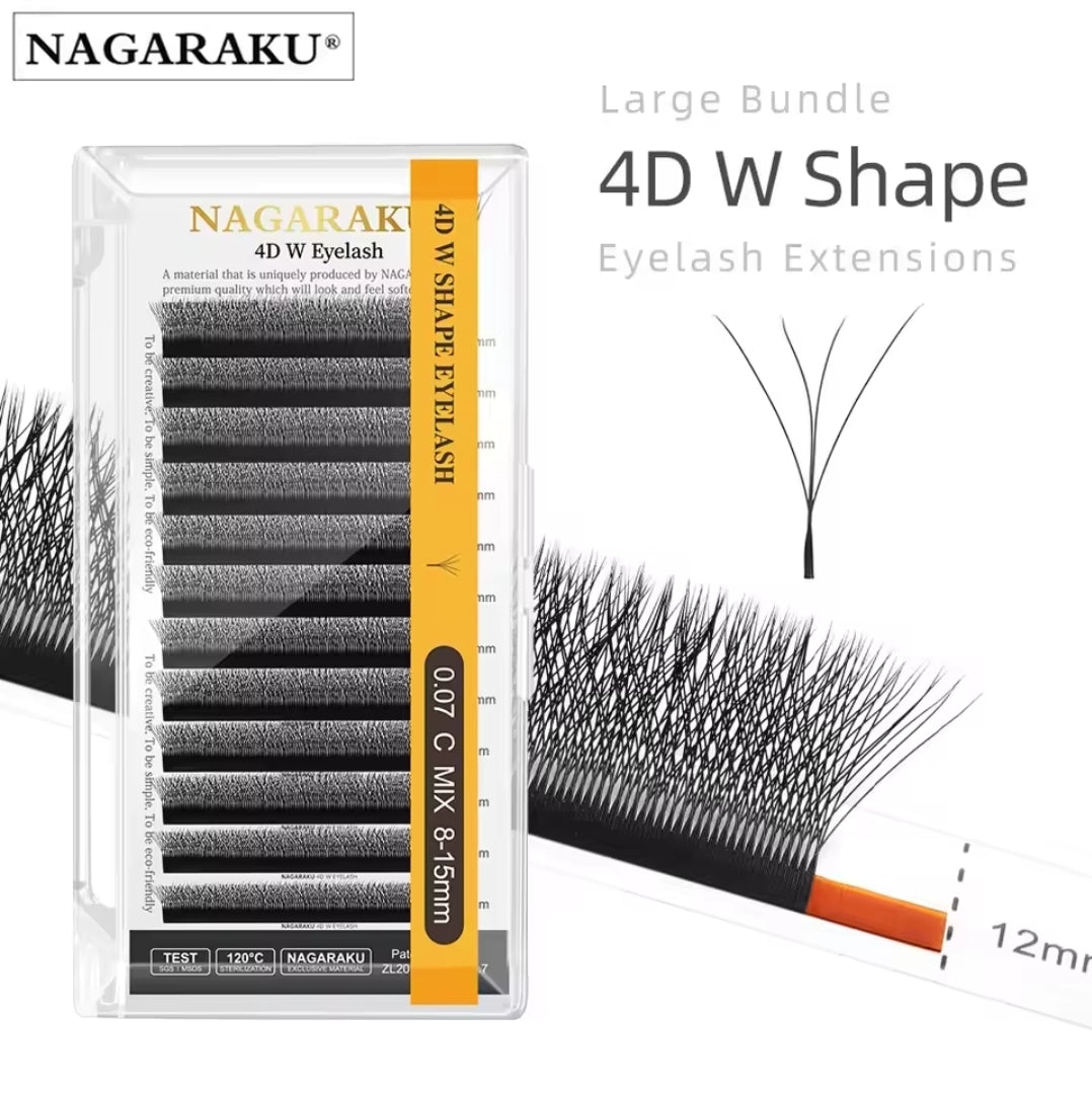 Nagaraku 3D/4D/5D Fibras tecnológicas 0.07mm L o LU 8-15 mix (extensiones)